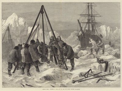Arctic Life, skär en väg ut ur isen från Winter Quarters av William Heysham Overend