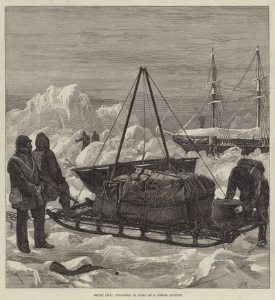 Arctic Life, förbereder sig för att börja på en släderesa av William Heysham Overend