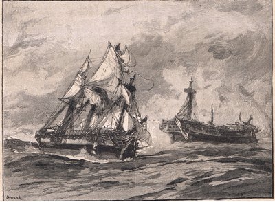 Arethusa och Belle Poule AD 1778 av William Heysham Overend