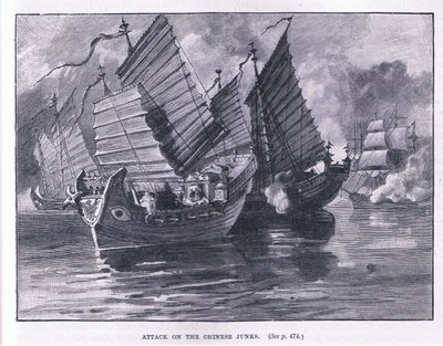 Attack mot kinesiska skräp 1841 e.Kr av William Heysham Overend