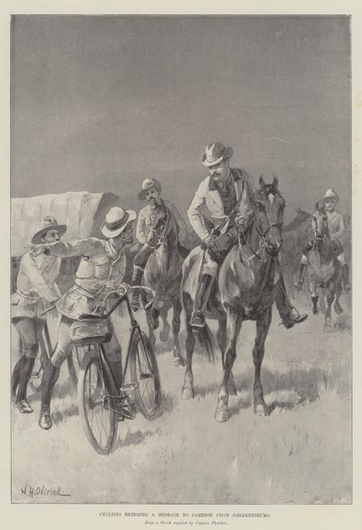 Cyklister som ger ett budskap till Jameson från Johannesburg av William Heysham Overend