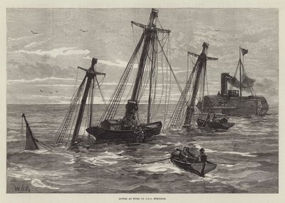 Dykare i arbete på HMS Eurydice av William Heysham Overend