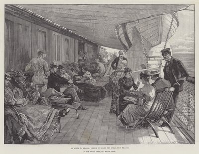 På väg till Brasilien, skissa ombord på Steam-Ship Thames av William Heysham Overend