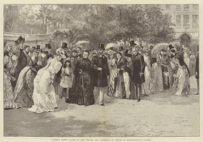 Trädgårdsfest med prinsen och prinsessan av Wales på Marlborough House av William Heysham Overend