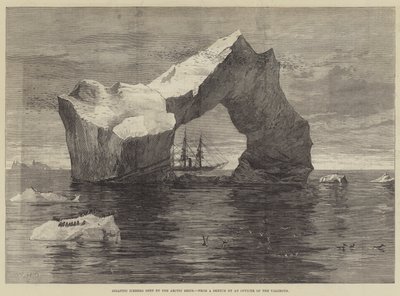 Gigantiska isberg sett av arktiska skeppen av William Heysham Overend