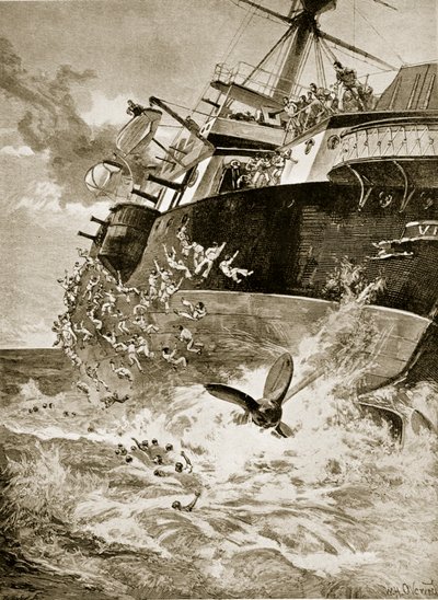 HMS Victoria kapsejsade, 22 juni 1893 av William Heysham Overend