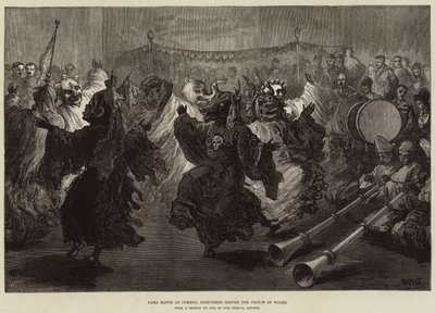 Lama Dance på Jummoo, framförd inför prinsen av Wales av William Heysham Overend