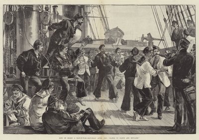 Life on Board a Man-of-War, Saturday Afternoon, Hands to dance och Skylark av William Heysham Overend