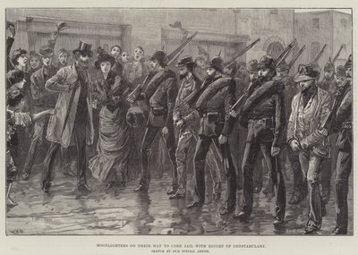 Moonlighters på väg till Cork Jail med Escort of Constabulary av William Heysham Overend