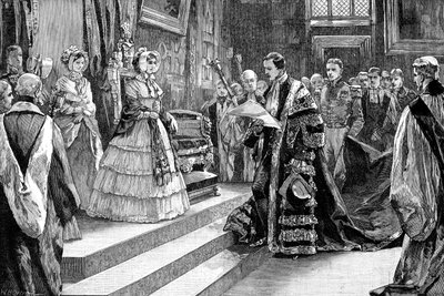 Presentation för drottningen, c1850-talet, 1900 av William Heysham Overend