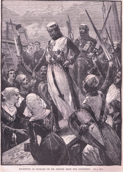 Mottagande av Richard när han återvände från kontinenten 1194 e.Kr av William Heysham Overend