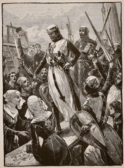 Mottagning av Richard när han återvände från kontinenten, illustration från "Cassell