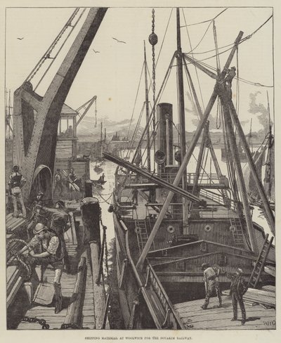 Fraktmaterial hos Woolwich för Souakim Railway av William Heysham Overend