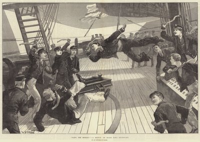 Släng apan! En skiss ombord på HMS Inconstant av William Heysham Overend