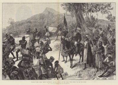 Stanleys Emin Pasha Relief Expedition lämnar Matadi i Kongo med Tippoo Tib och hans fruar av William Heysham Overend