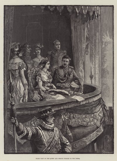 Statsbesök av drottningen och prinsgemalen på operan av William Heysham Overend