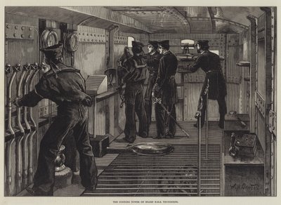 Skjutstornet ombord på HMS Thunderer av William Heysham Overend