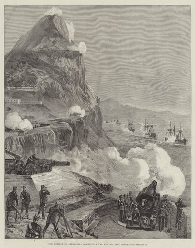 Gibraltars försvar, kombinerade sjö- och militära operationer, 13 mars av William Heysham Overend