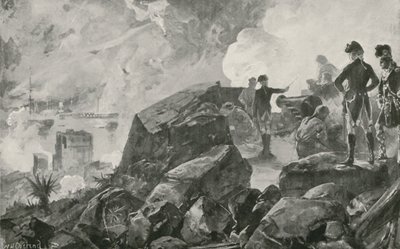 Britternas förstörelse av de spanska batterifartygen vid Gibraltar av William Heysham Overend