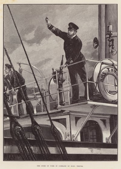 Hertigen av York i befäl över HMS Thrush av William Heysham Overend