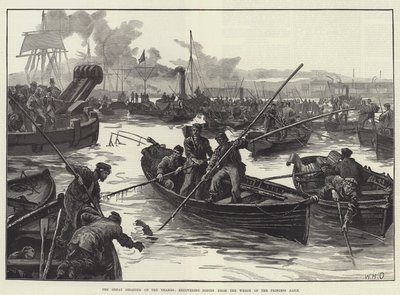 Den stora katastrofen på Themsen, återvinnande av kroppar från prinsessan Alices vrak av William Heysham Overend