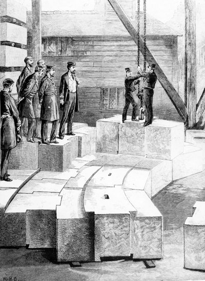 The New Eddystone Lighthouse: The Stone-Cutting Establishment at Oreston, illustration från 