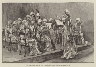 Pompadour-bandet på blommormasken, Grande Fete Francaise av William Heysham Overend