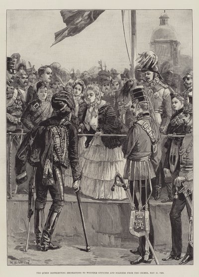 Drottningen delar ut dekorationer till sårade officerare och soldater från Krim, 21 maj 1856 av William Heysham Overend