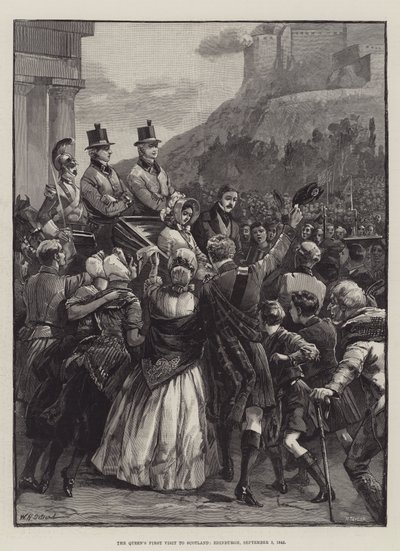 Drottningens första besök i Skottland, Edinburgh, 3 september 1842 av William Heysham Overend