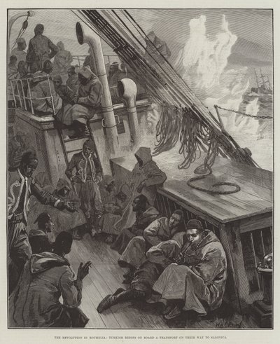 Revolutionen i Roumelia, turkiska Redifs ombord på en transport på väg till Salonica av William Heysham Overend