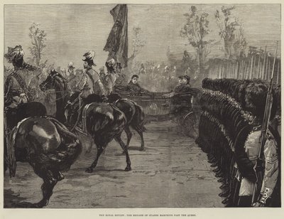 The Royal Review, Brigade of Guards marscherar förbi drottningen av William Heysham Overend