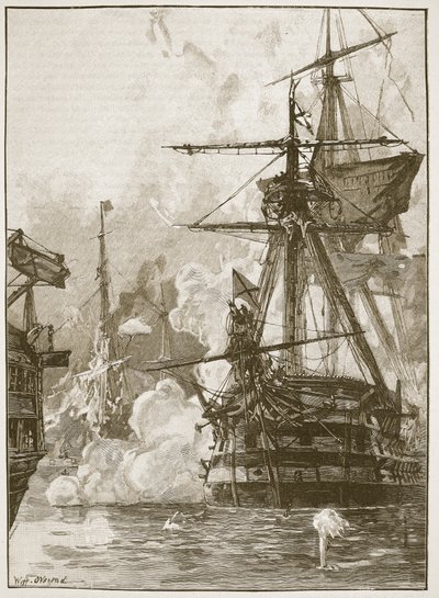 Den ryska attacken mot Sinope, illustration från "Cassell