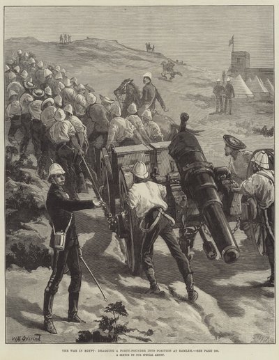 Kriget i Egypten, släpar 40-pund till position vid Ramleh av William Heysham Overend