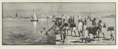 Kriget i Soudan, Massowah, från den andra ön, som visar Causeway av William Heysham Overend