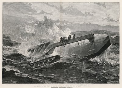 Räddningen av Cleopatras besättning i gryningen i Biscayabukten. av William Heysham Overend