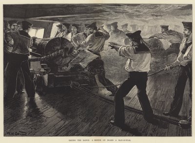 Prova Range, en Sketch ombord på en Man-of-War av William Heysham Overend