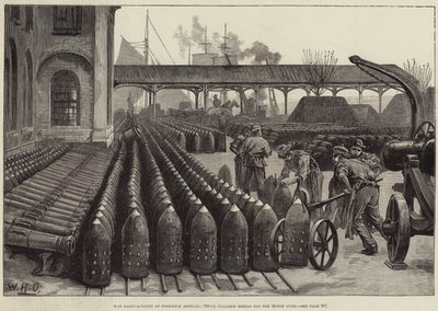 Krigstillverkar vid Woolwich Arsenal, 700 lb Palliser-skal för 38-tons vapen av William Heysham Overend