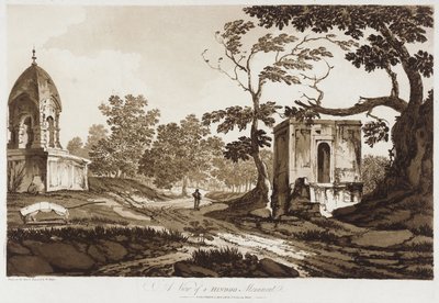 En vy över ett hinduiskt monument [nära Murshidabad, Västbengalen] ur ”Select Views in India” av William Hodges