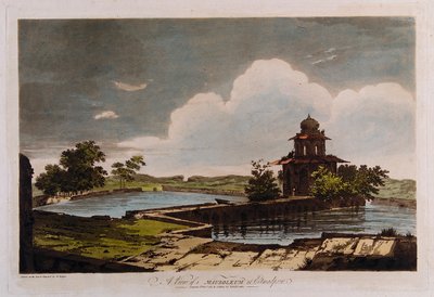 Vy över ett mausoleum vid Etmadpoor av William Hodges