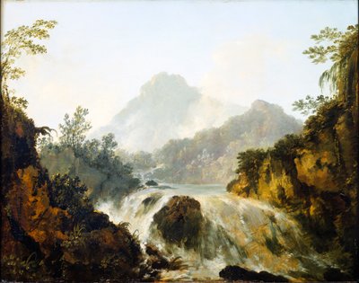 En kaskad i Tuaruru-dalen, Tahiti av William Hodges