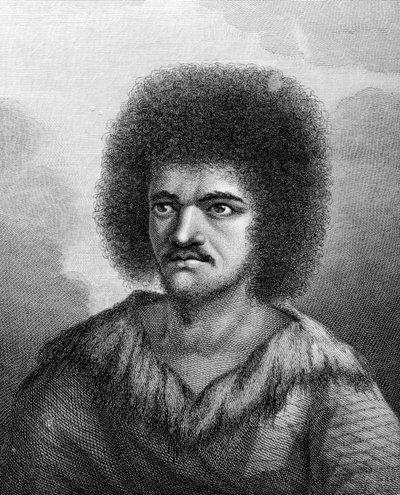 Otto, kung av Otaheite, illustration från kapten James Cooks "A Voyage to the South Pole and Round the World", graverad av John Hall, 1777 av William Hodges