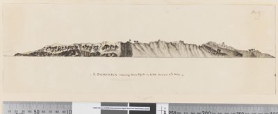 Sida 25a/c 1. Dominica bäring från N by W till ESE på 1 1/2 mils avstånd av William Hodges