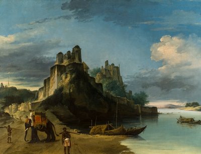 Sydvästra sidan av fästningen Chunur Ghur vid Ganges, Uttar Pradesh av William Hodges