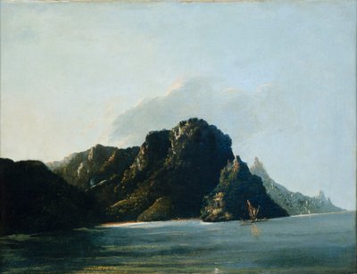 Utsikt över Resolution [Vaitahu] Bay i Marquesasöarna av William Hodges