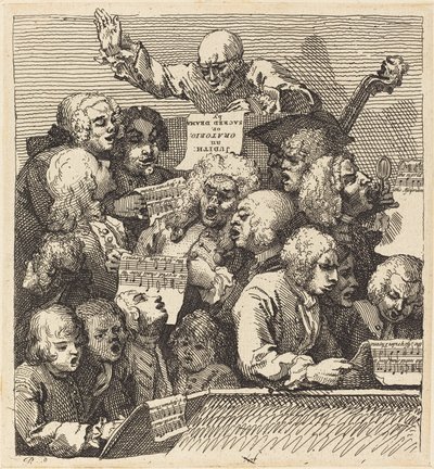 En kör av sångare av William Hogarth