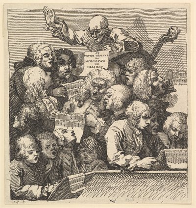 A Chorus of Singers, or The Oratorio, december 1732. av William Hogarth