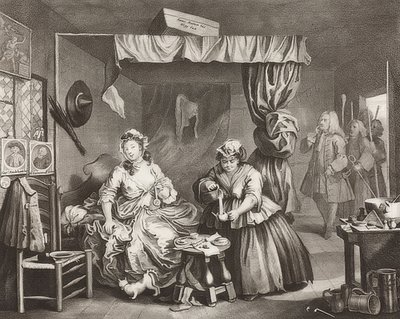 En sköka? S Framsteg / En horas väg, blad 3: arresteringen. 1732 av William Hogarth