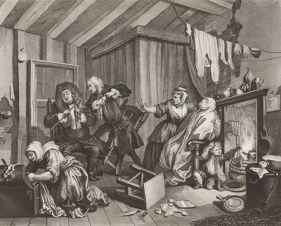 En sköka?S Framsteg / Horans väg. Blad 5: Död. 1732 av William Hogarth