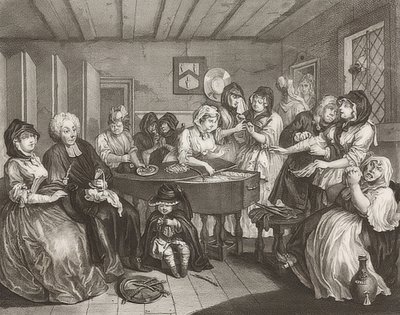 En sköka?S Framsteg / Horans väg. Blad 6: Begravningen. 1732 av William Hogarth