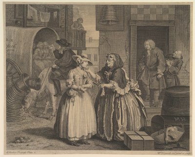 A Harlots Progress, tavla 1, före april 1732. av William Hogarth